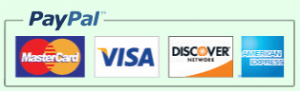 Logo - PayPal, MasterCard, Visa, Discover, American Express Accepted