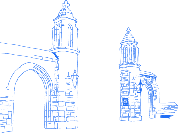 Line Drawing of the Indiana University Bloomington Sample Gates