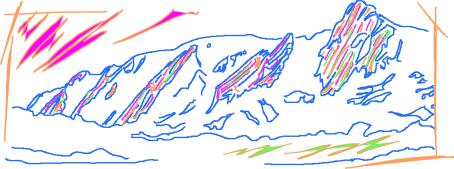 Drawing of the Flatirons in Boulder, Colorado